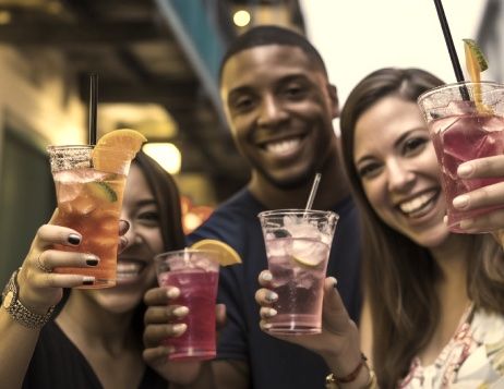 partiers enjoying drinks